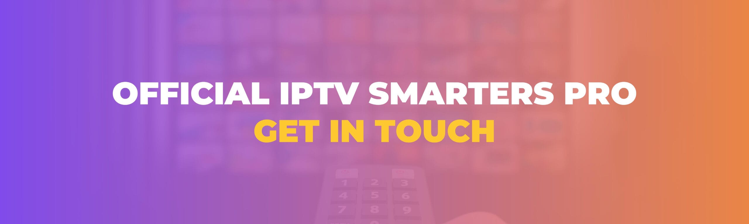 OFFICIAL IPTV SMARTERS PRO - CONTACT US